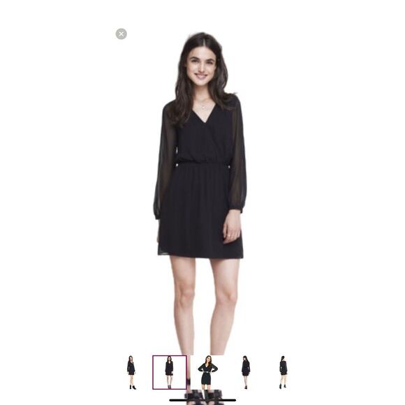 Express Sheer Long Sleeve Black Romper Small Chiffon - Picture 1 of 8